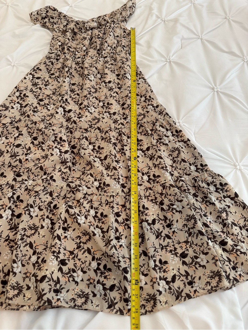 Club Monaco Silk Floral Off-Shoulder Ruffle Midi Dress Size 0 Boho Romantic - Picture 10 of 14
